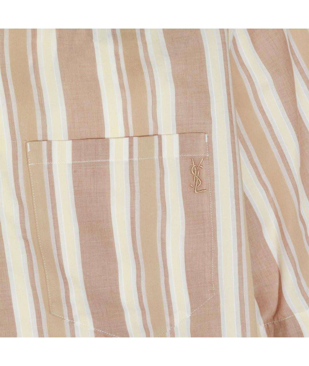 SAINT LAURENT Бежевая хлопковая кэжуал рубашка, фото 3