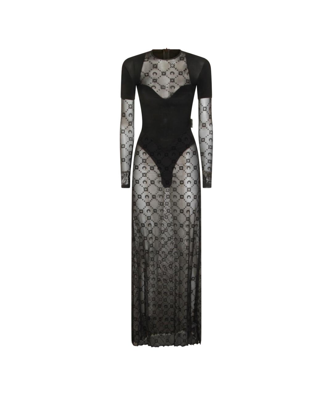 MARINE SERRE Черное полиамидовое вечернее платье, фото 8