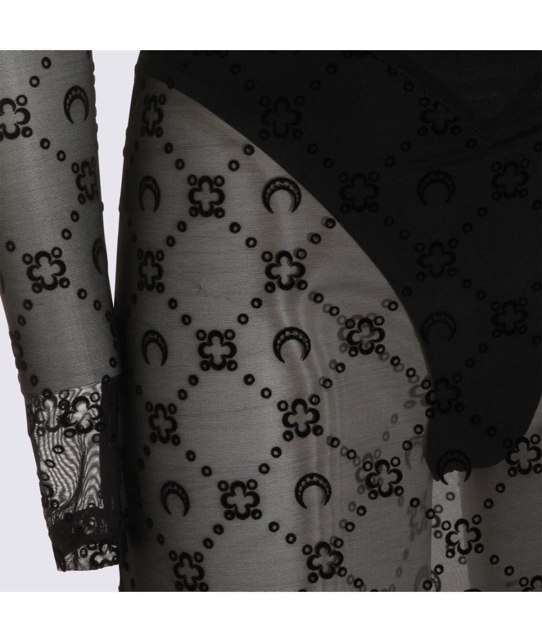 MARINE SERRE Черное полиамидовое вечернее платье, фото 7