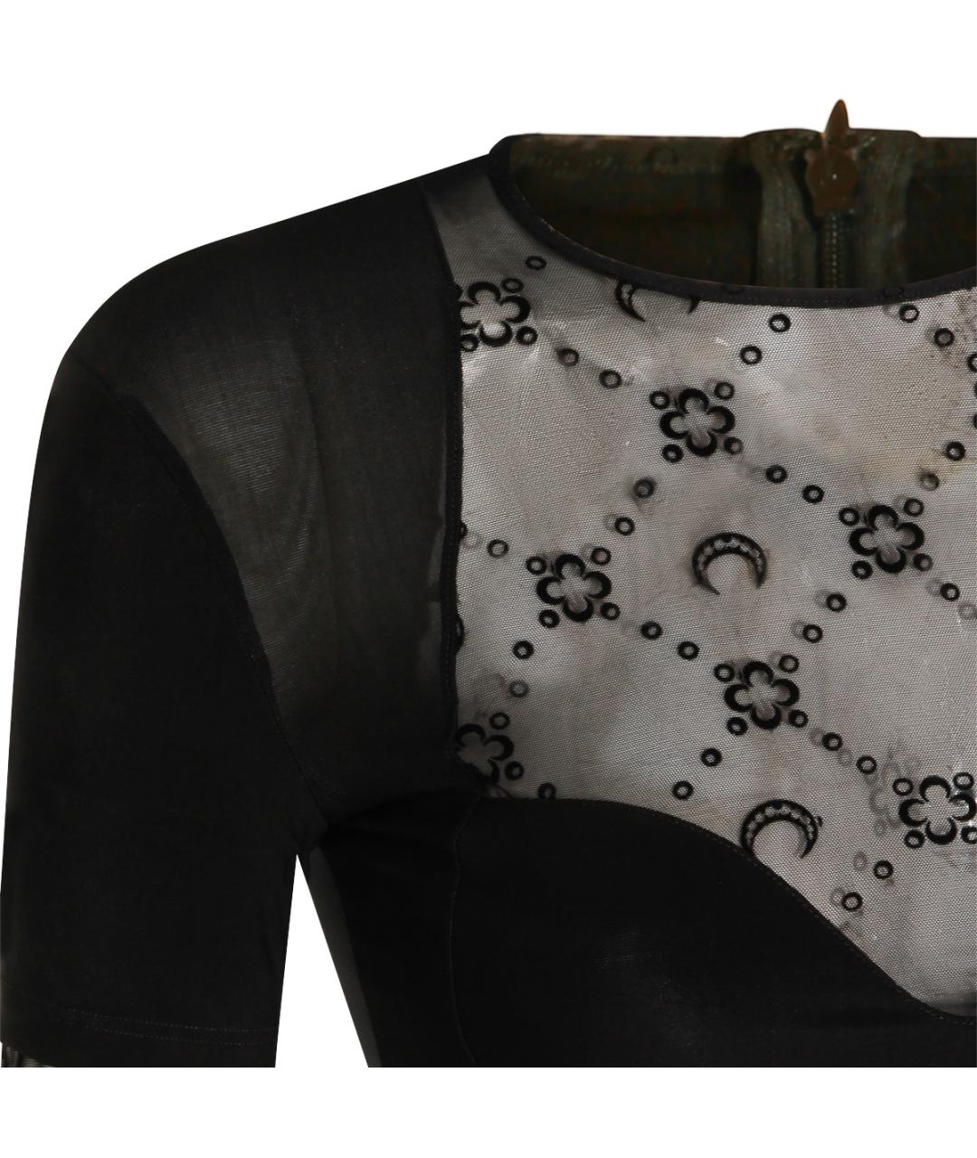 MARINE SERRE Черное полиамидовое вечернее платье, фото 4