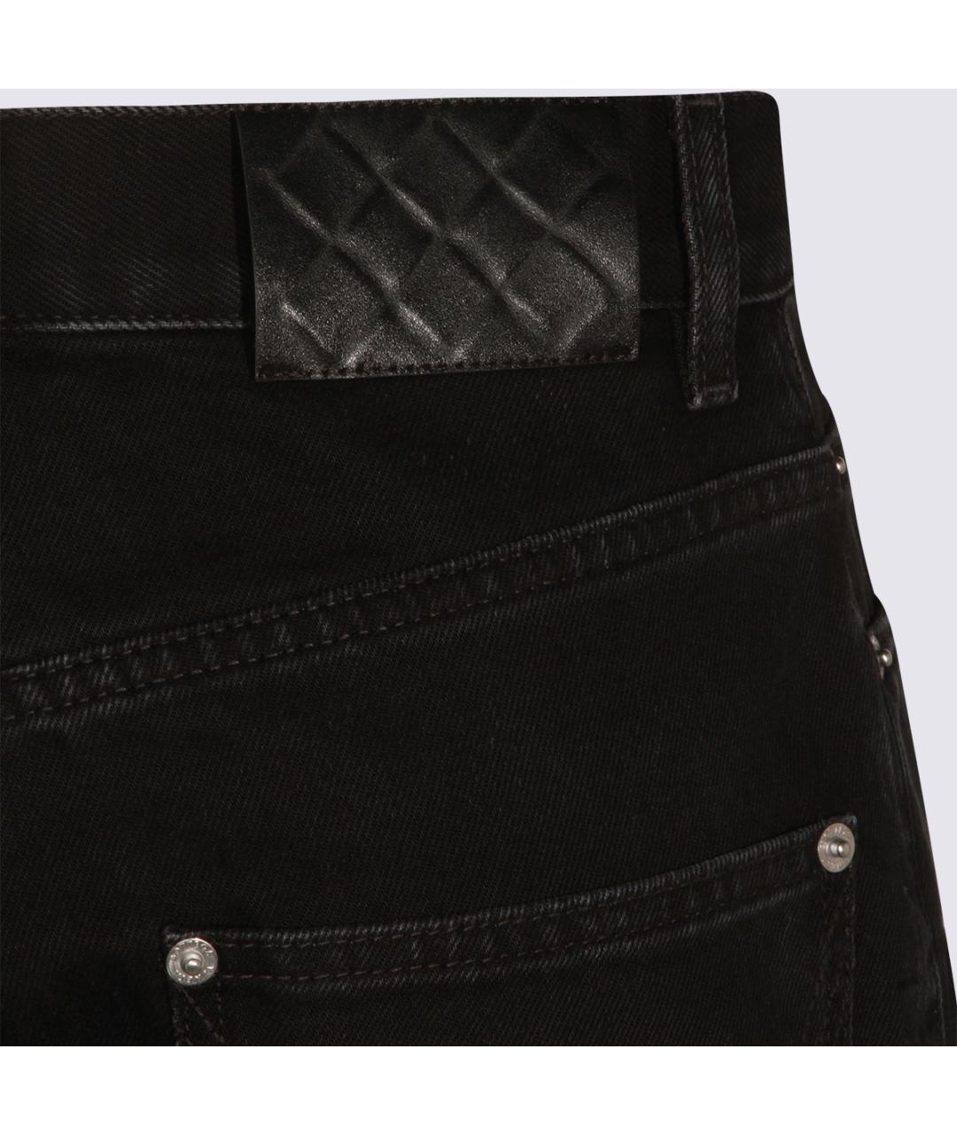 BOTTEGA VENETA Черные хлопковые прямые джинсы, фото 7