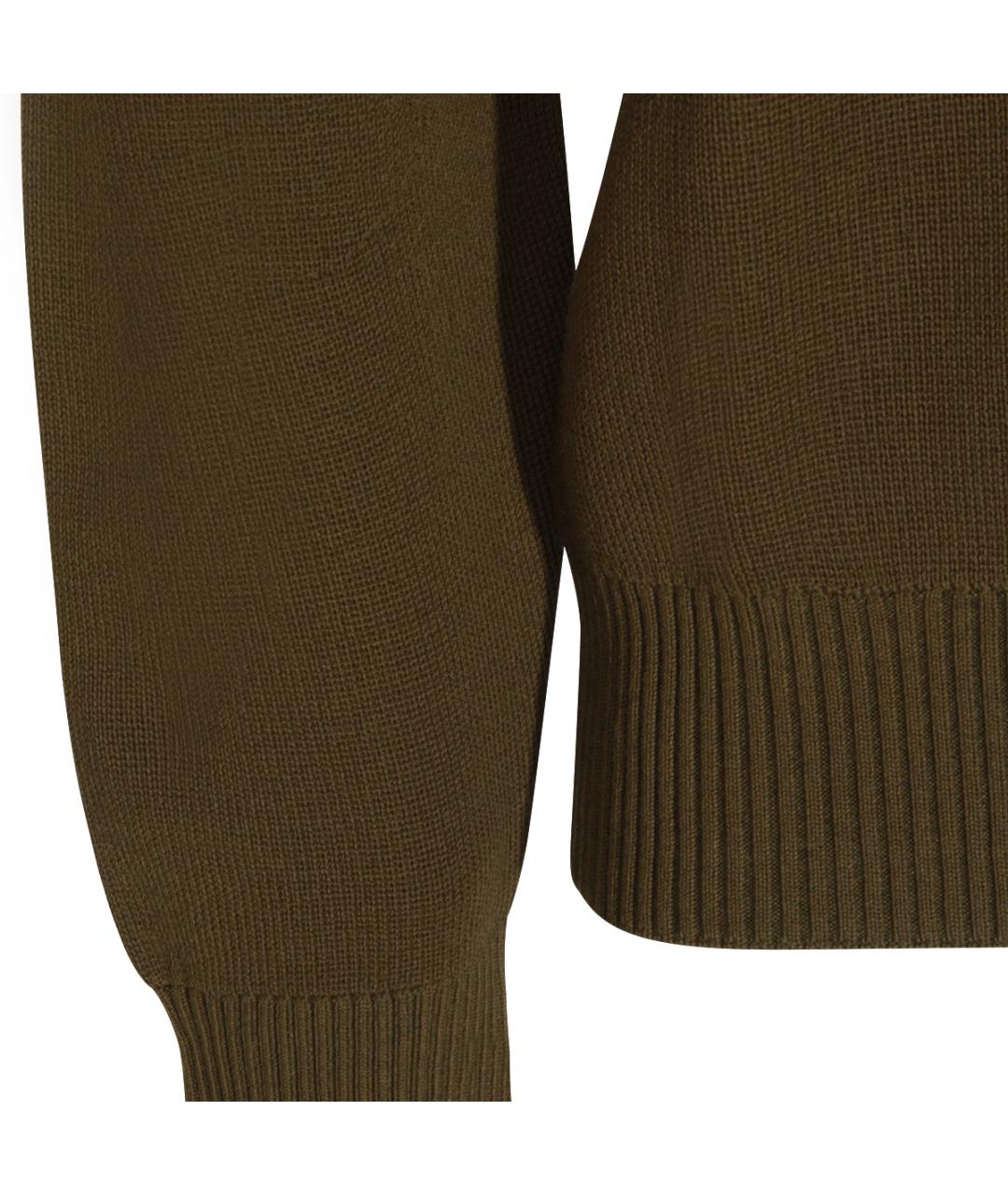 BOTTEGA VENETA Хаки шерстяной кардиган, фото 4