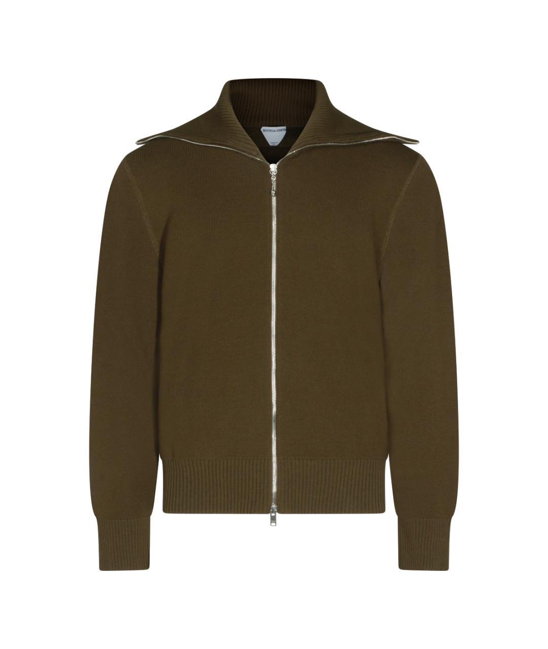 BOTTEGA VENETA Хаки шерстяной кардиган, фото 1