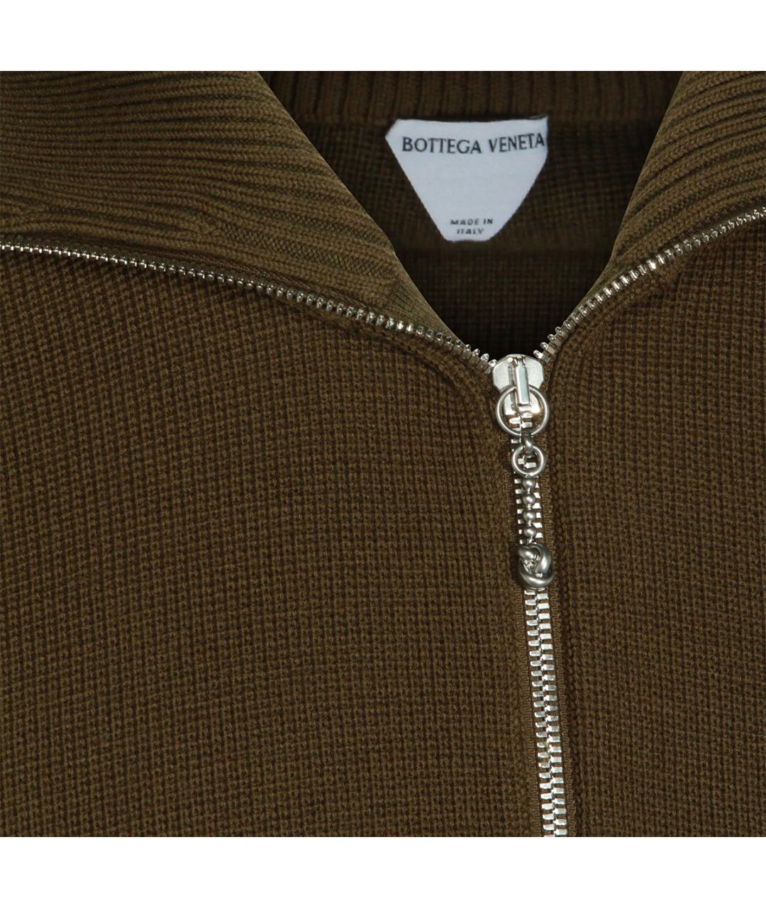 BOTTEGA VENETA Хаки шерстяной кардиган, фото 3