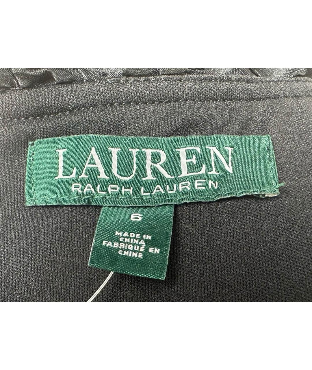 RALPH LAUREN Черное полиэстеровое вечернее платье, фото 3