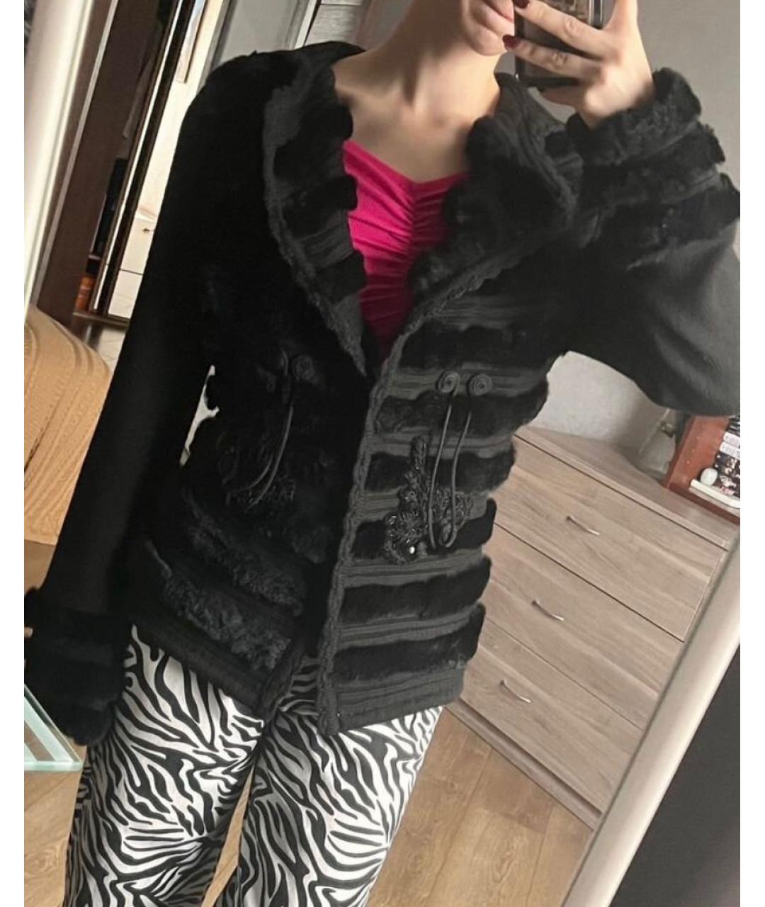 CAVALLI CLASS Черный шерстяной кардиган, фото 5