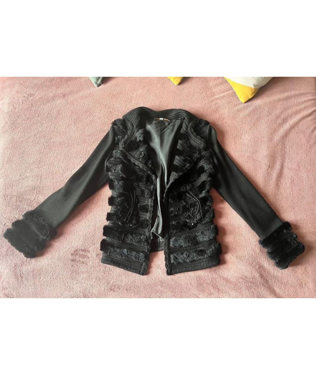 CAVALLI CLASS Черный шерстяной кардиган, фото 2