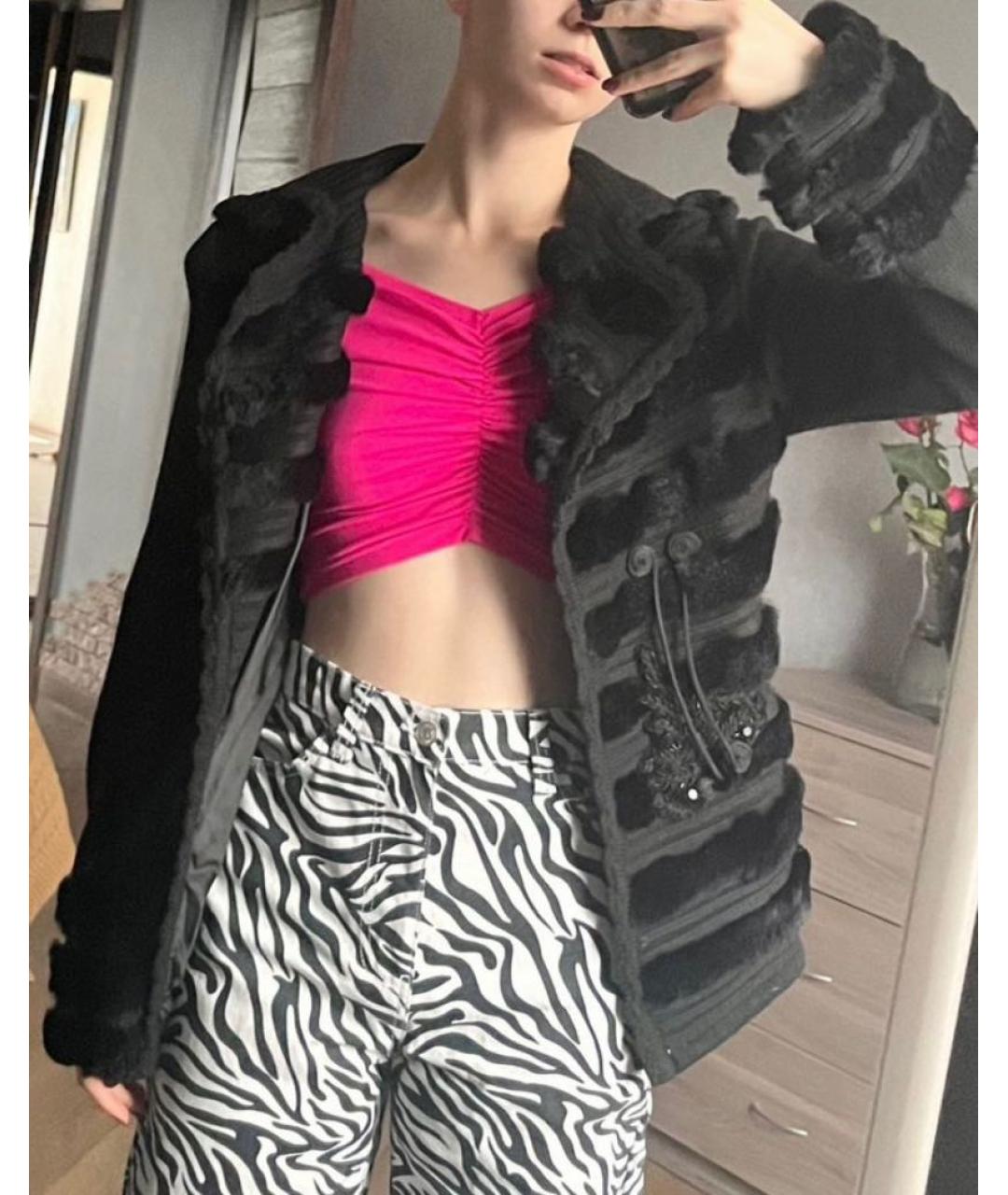 CAVALLI CLASS Черный шерстяной кардиган, фото 7