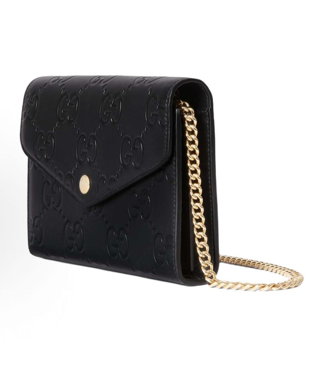 GUCCI Черная кожаная сумка через плечо, фото 2