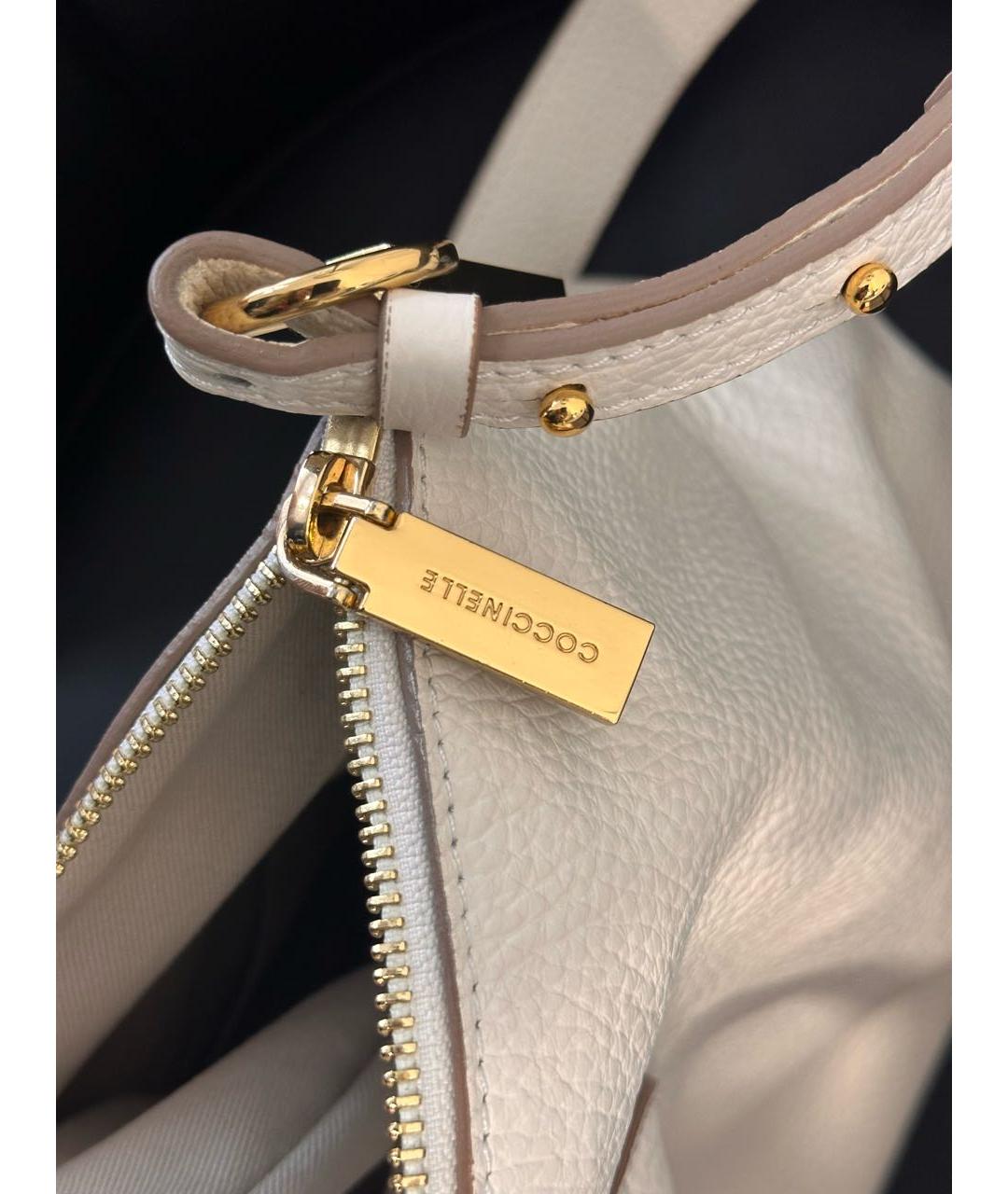 COCCINELLE Белая кожаная сумка тоут, фото 7
