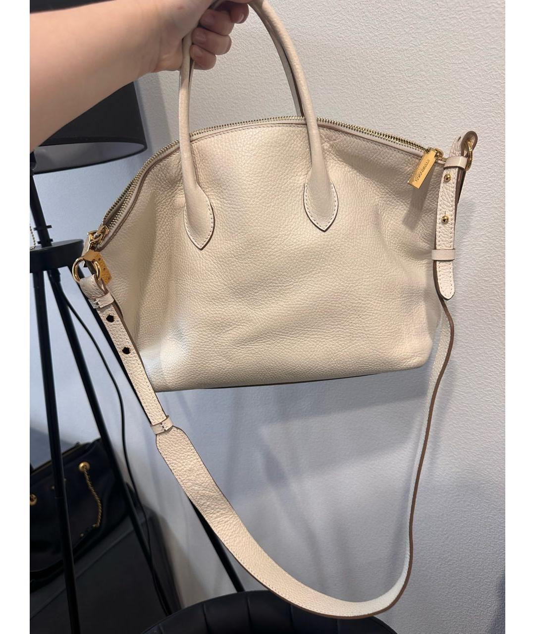 COCCINELLE Белая кожаная сумка тоут, фото 3