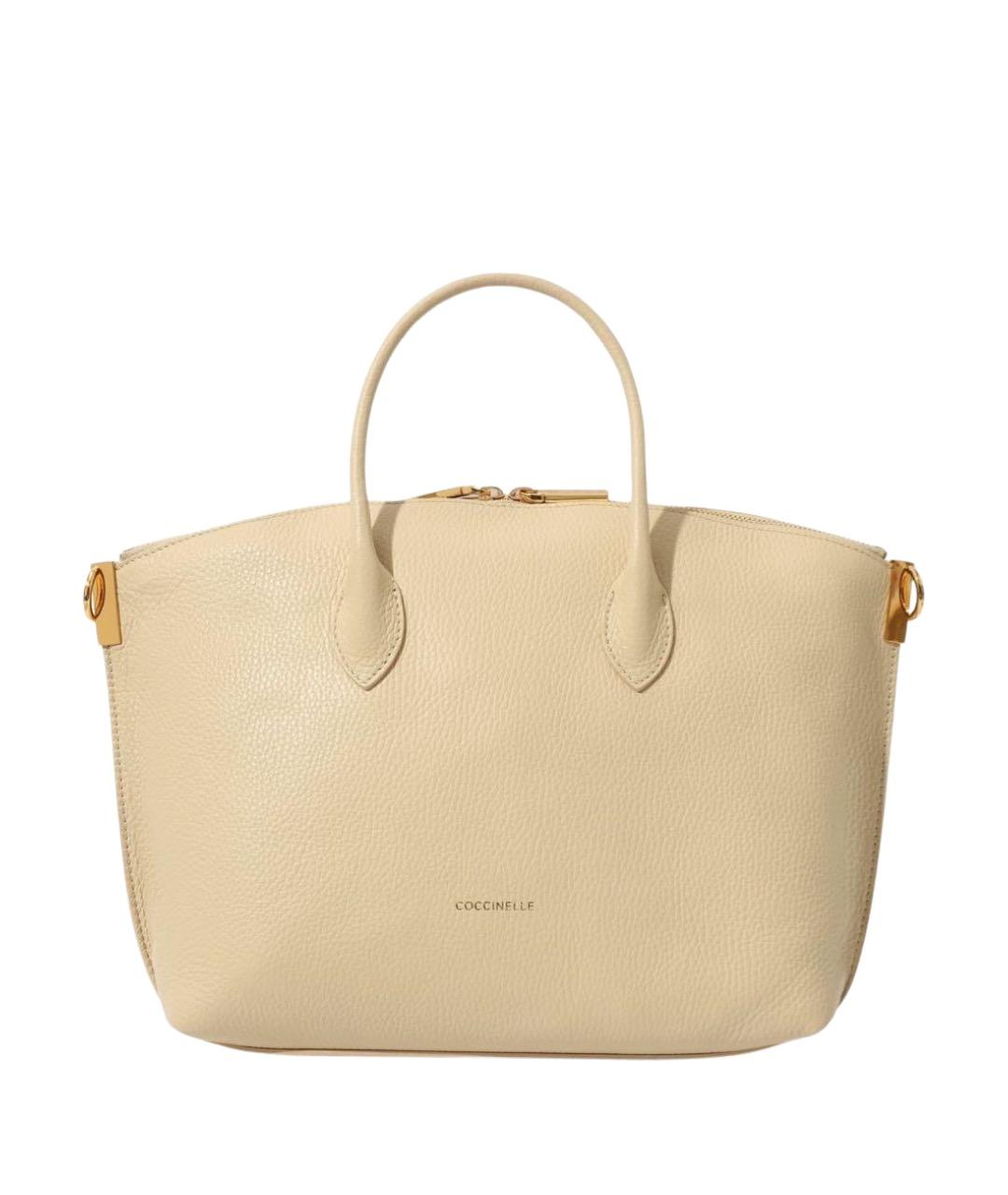 COCCINELLE Белая кожаная сумка тоут, фото 1