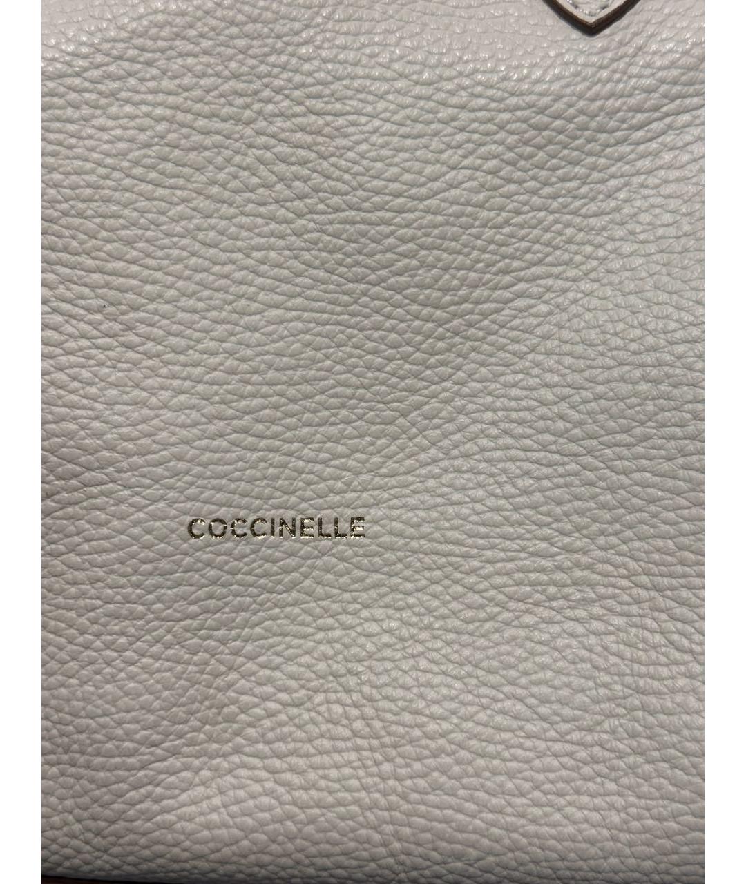 COCCINELLE Белая кожаная сумка тоут, фото 6