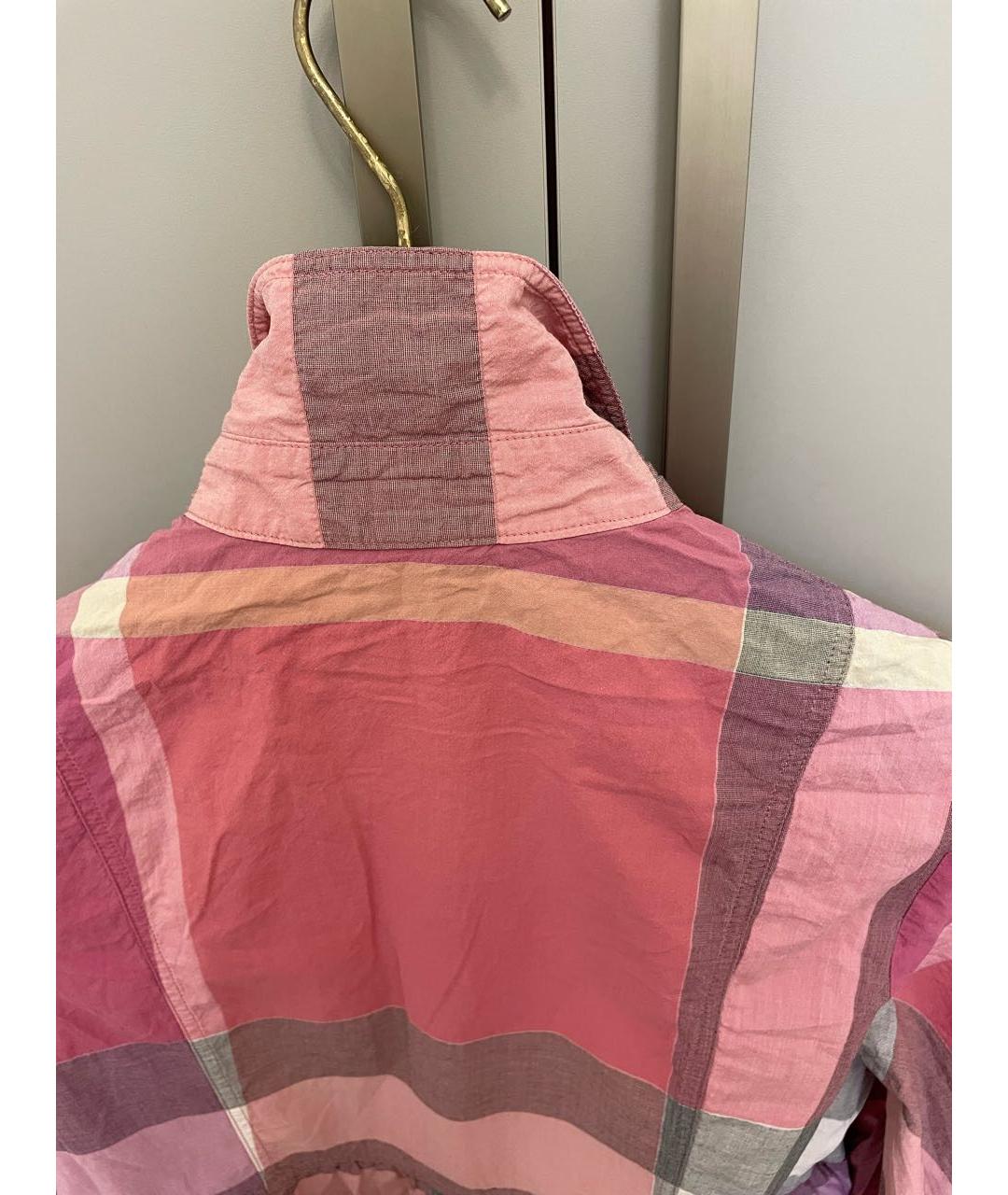 BURBERRY Розовое хлопковое повседневное платье, фото 4