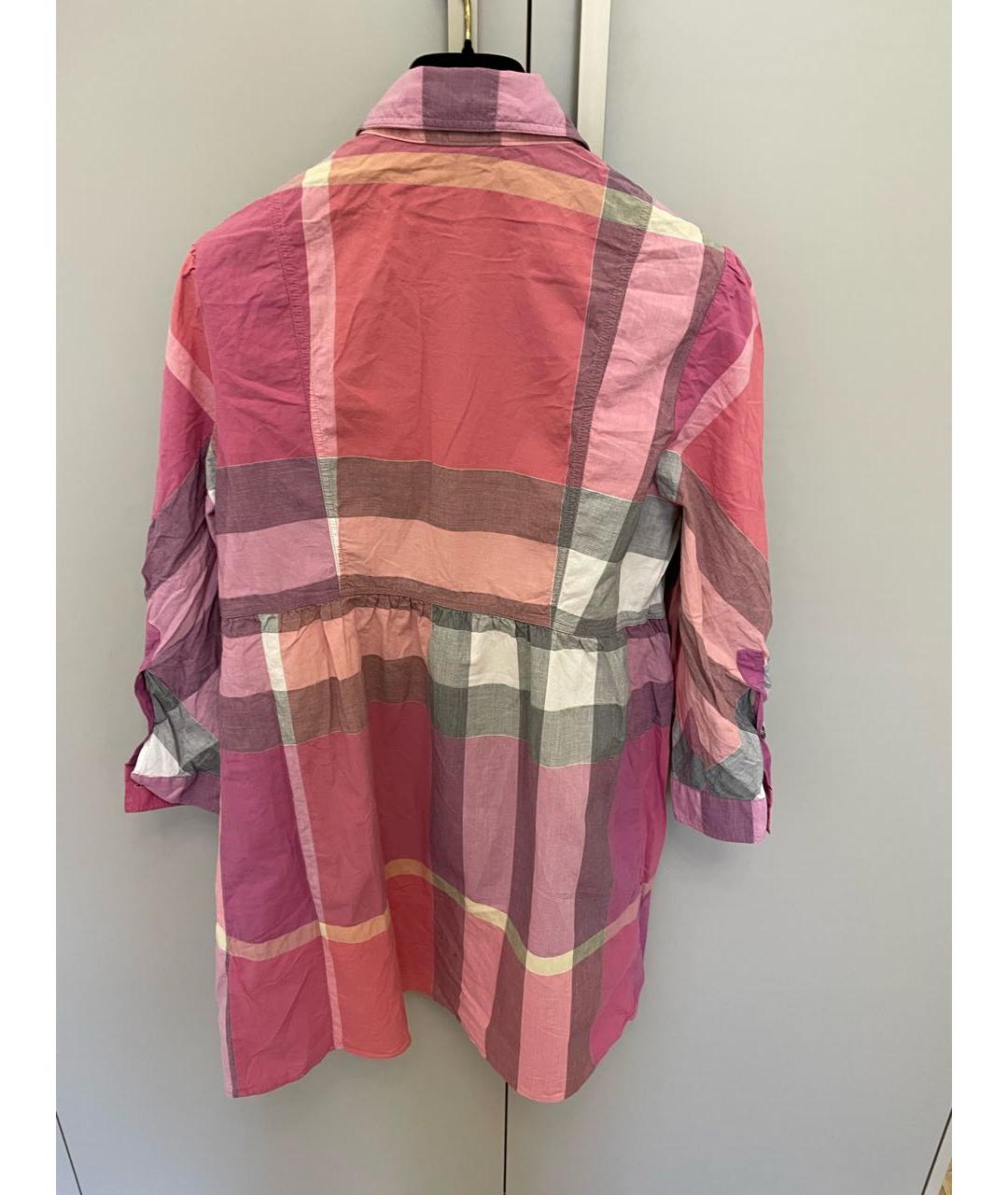 BURBERRY Розовое хлопковое повседневное платье, фото 2