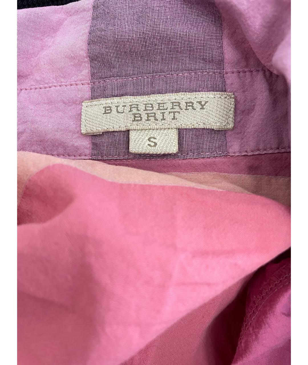 BURBERRY Розовое хлопковое повседневное платье, фото 3