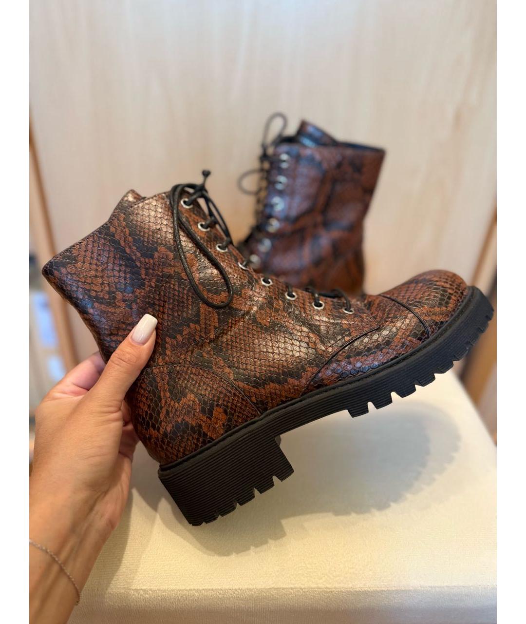 GIUSEPPE ZANOTTI DESIGN Коричневые кроссовки из экзотической кожи, фото 2