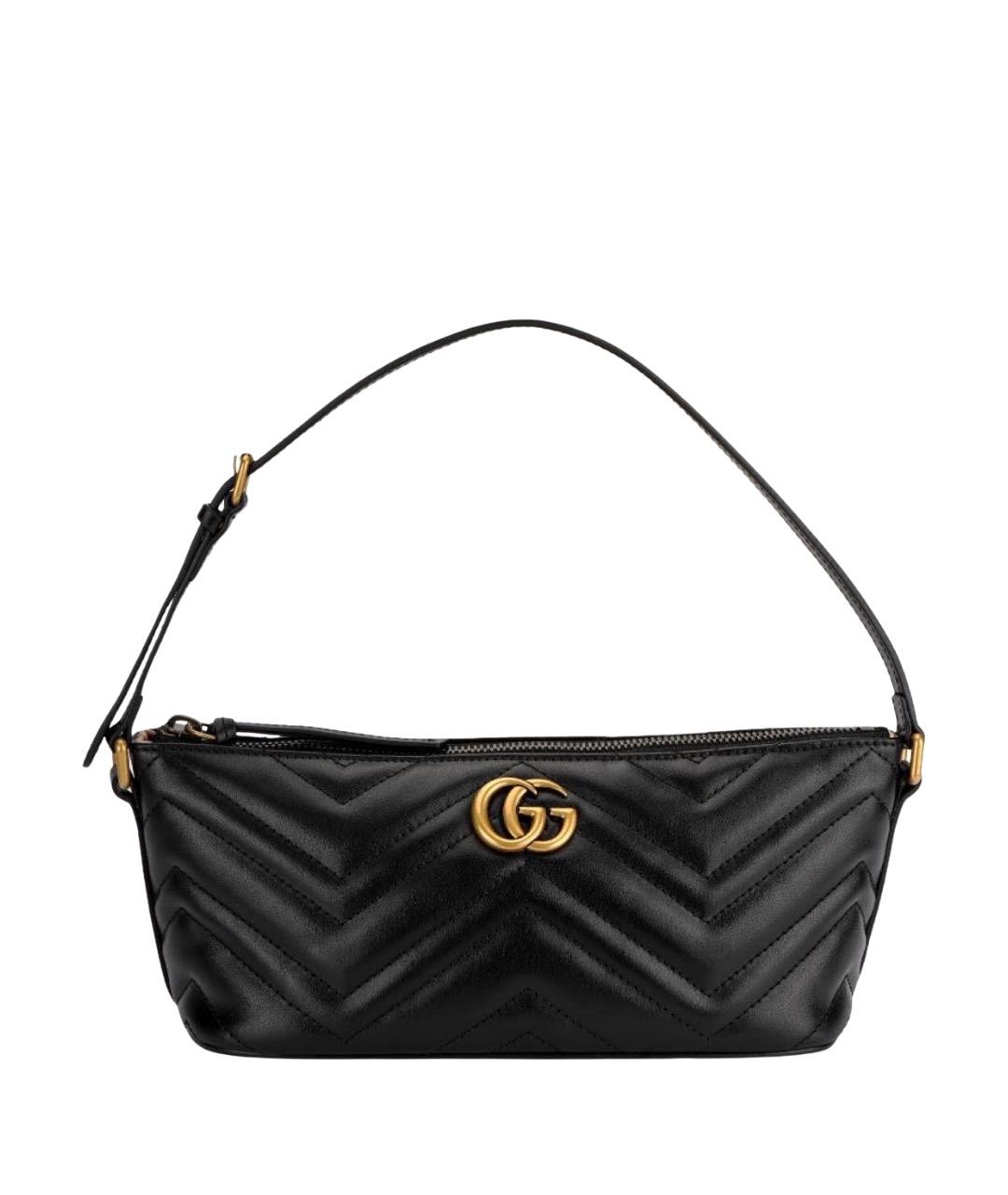 GUCCI Черная кожаная сумка через плечо, фото 1