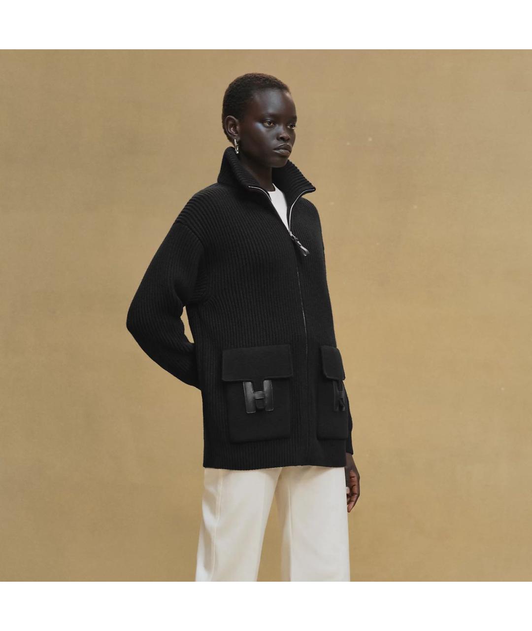 HERMES Черный кардиган, фото 7