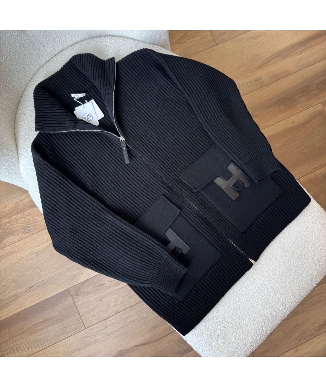 HERMES Черный кардиган, фото 2