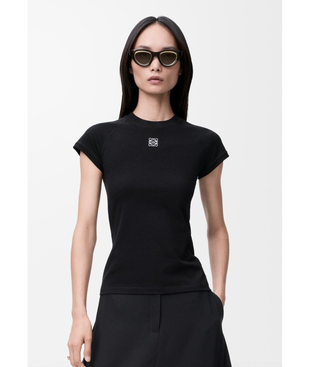 LOEWE Черная хлопковая футболка, фото 2