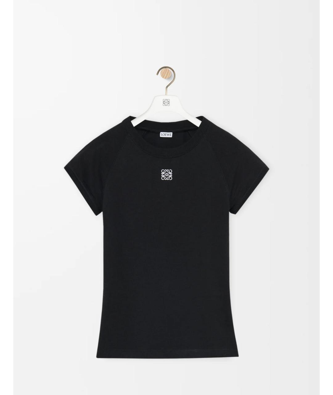 LOEWE Черная хлопковая футболка, фото 4