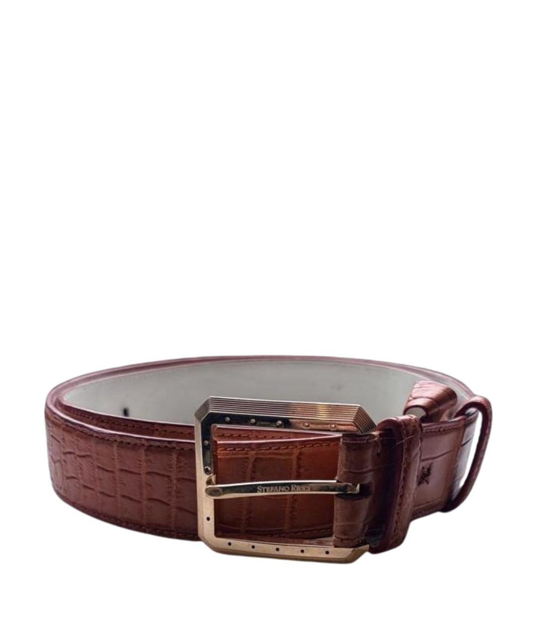 STEFANO RICCI Оранжевый ремень из экзотической кожи, фото 1