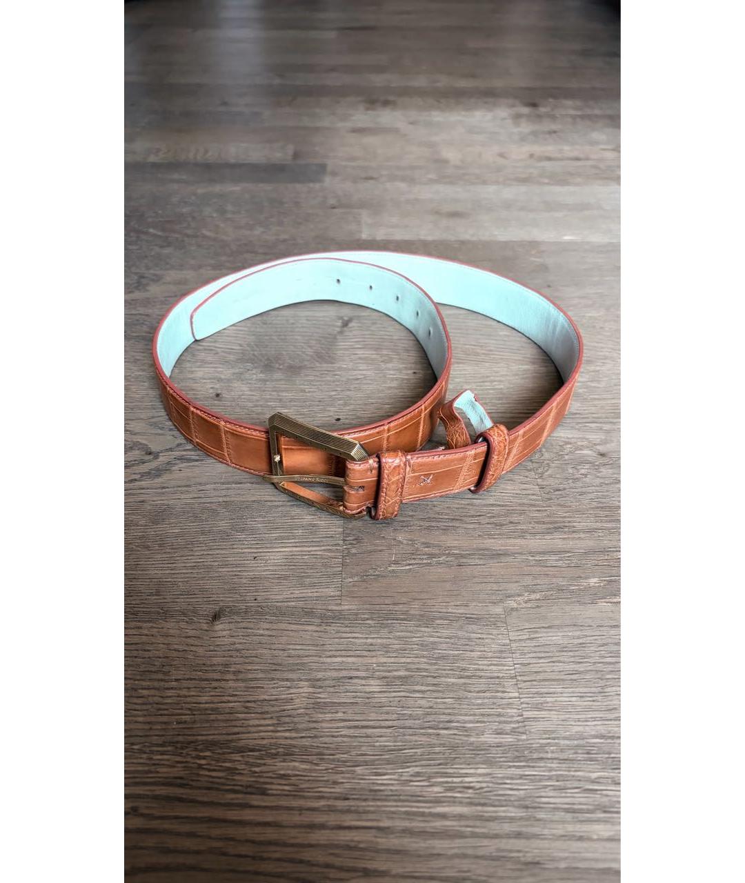 STEFANO RICCI Оранжевый ремень из экзотической кожи, фото 2