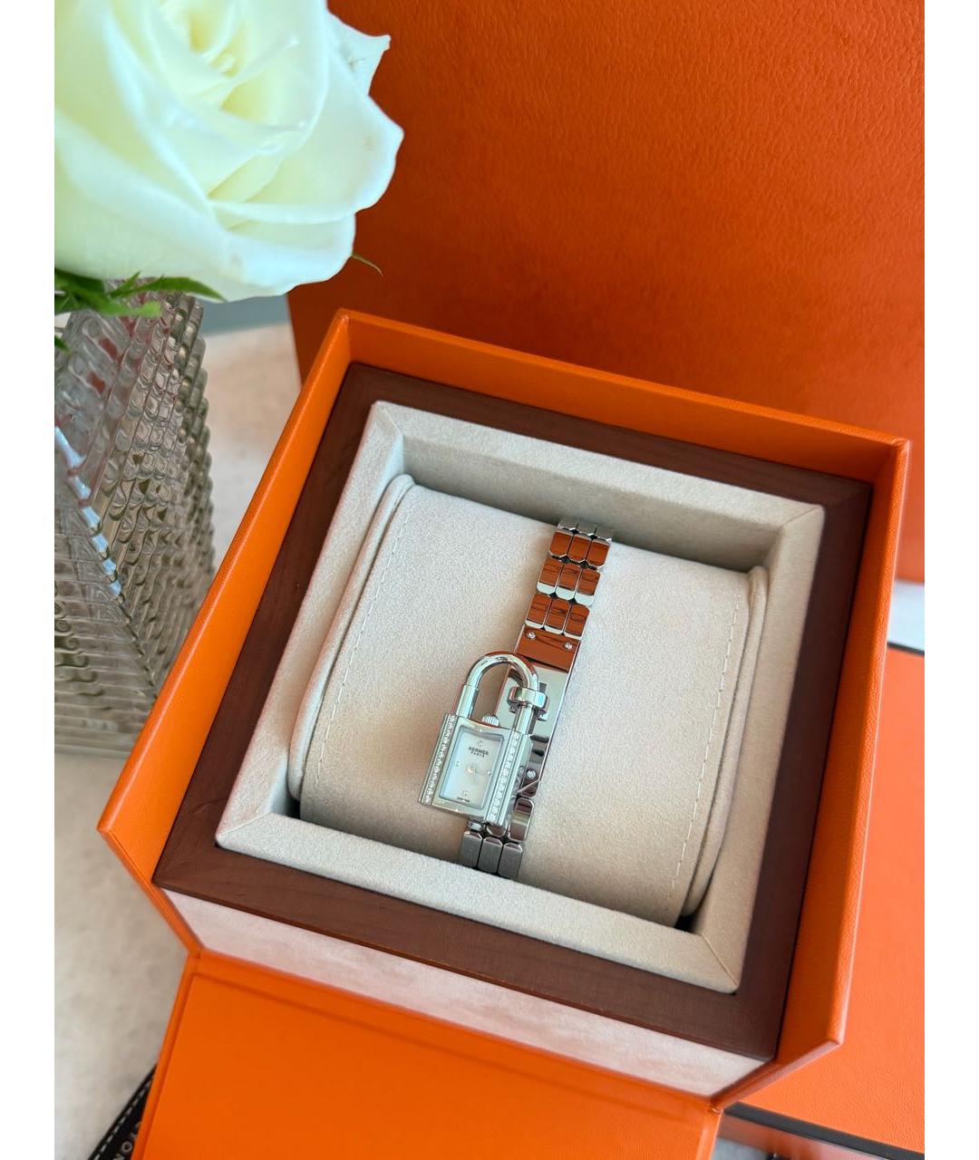 HERMES Серебряные металлические часы, фото 5