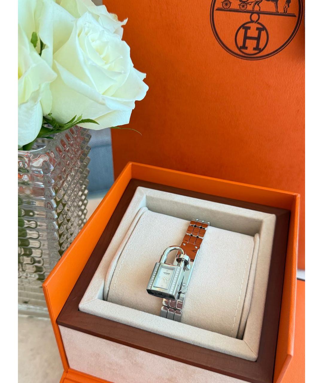 HERMES Серебряные металлические часы, фото 2