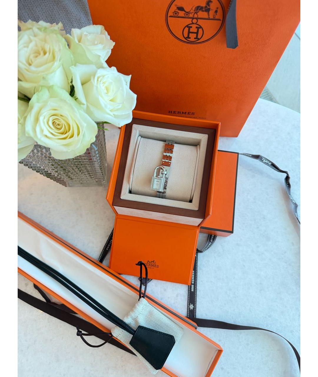 HERMES Серебряные металлические часы, фото 3