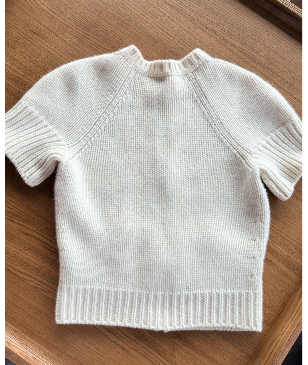HERMES Белый кашемировый кардиган, фото 3