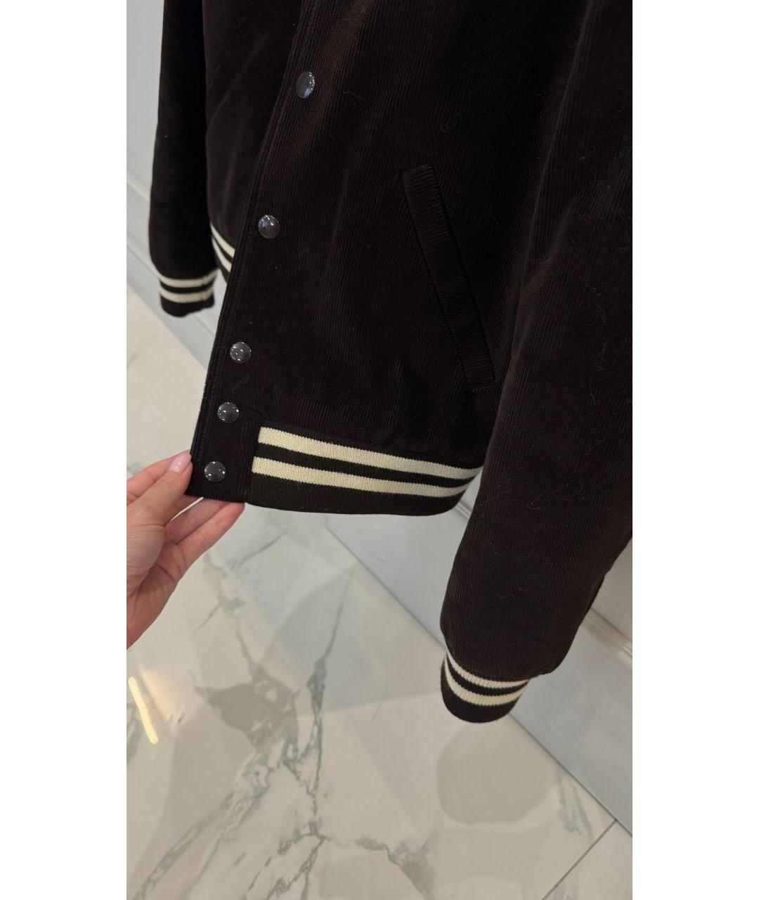 SPORTY AND RICH Коричневая велюровая куртка, фото 3