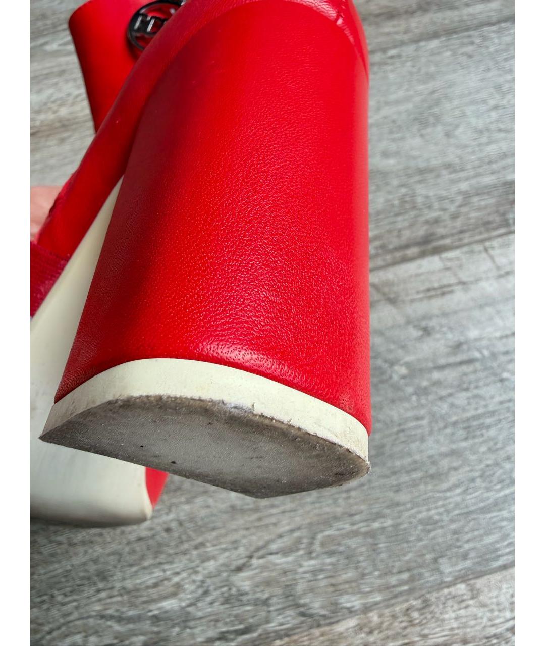 GCDS Красные кожаные ботильоны, фото 6