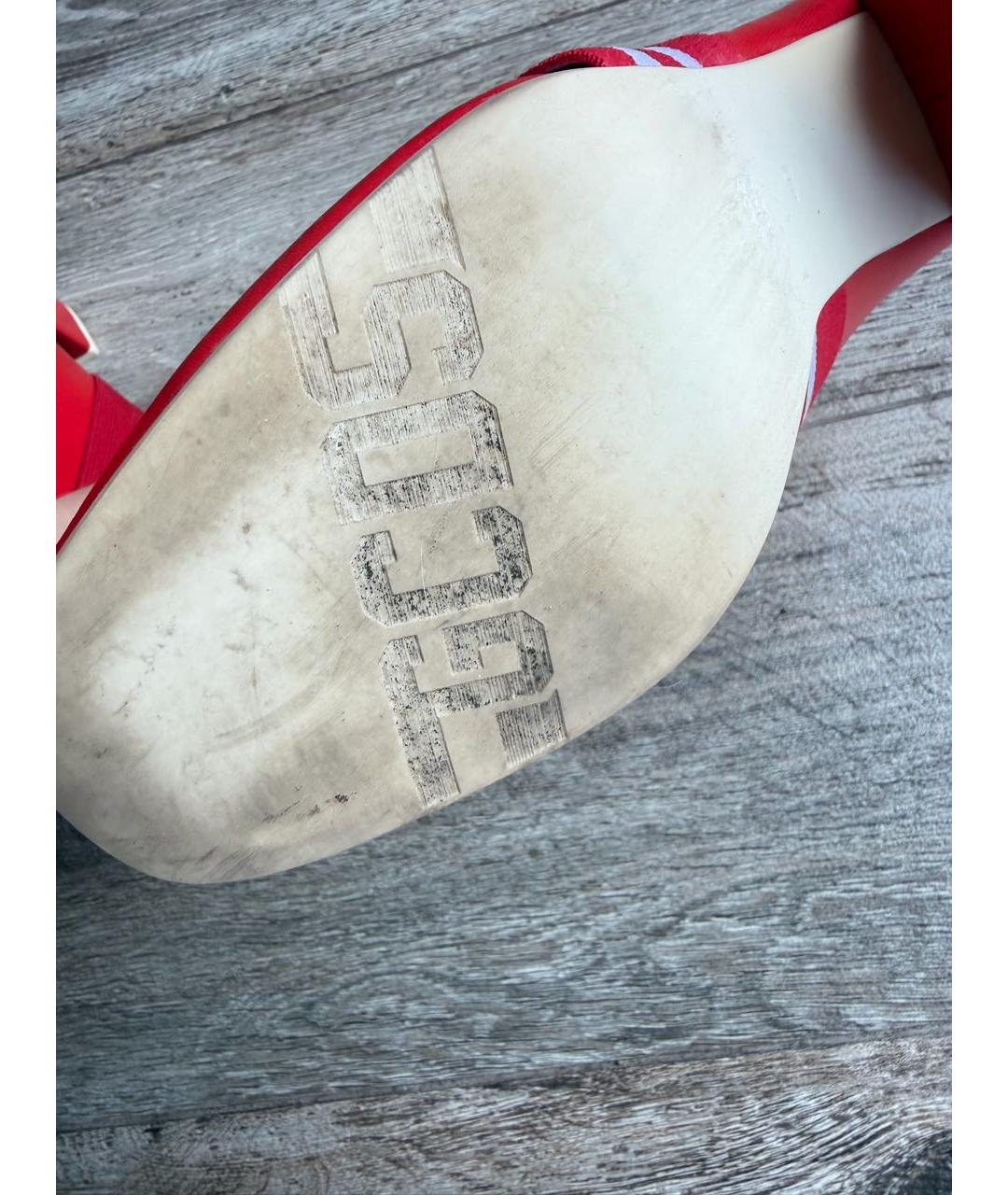 GCDS Красные кожаные ботильоны, фото 5