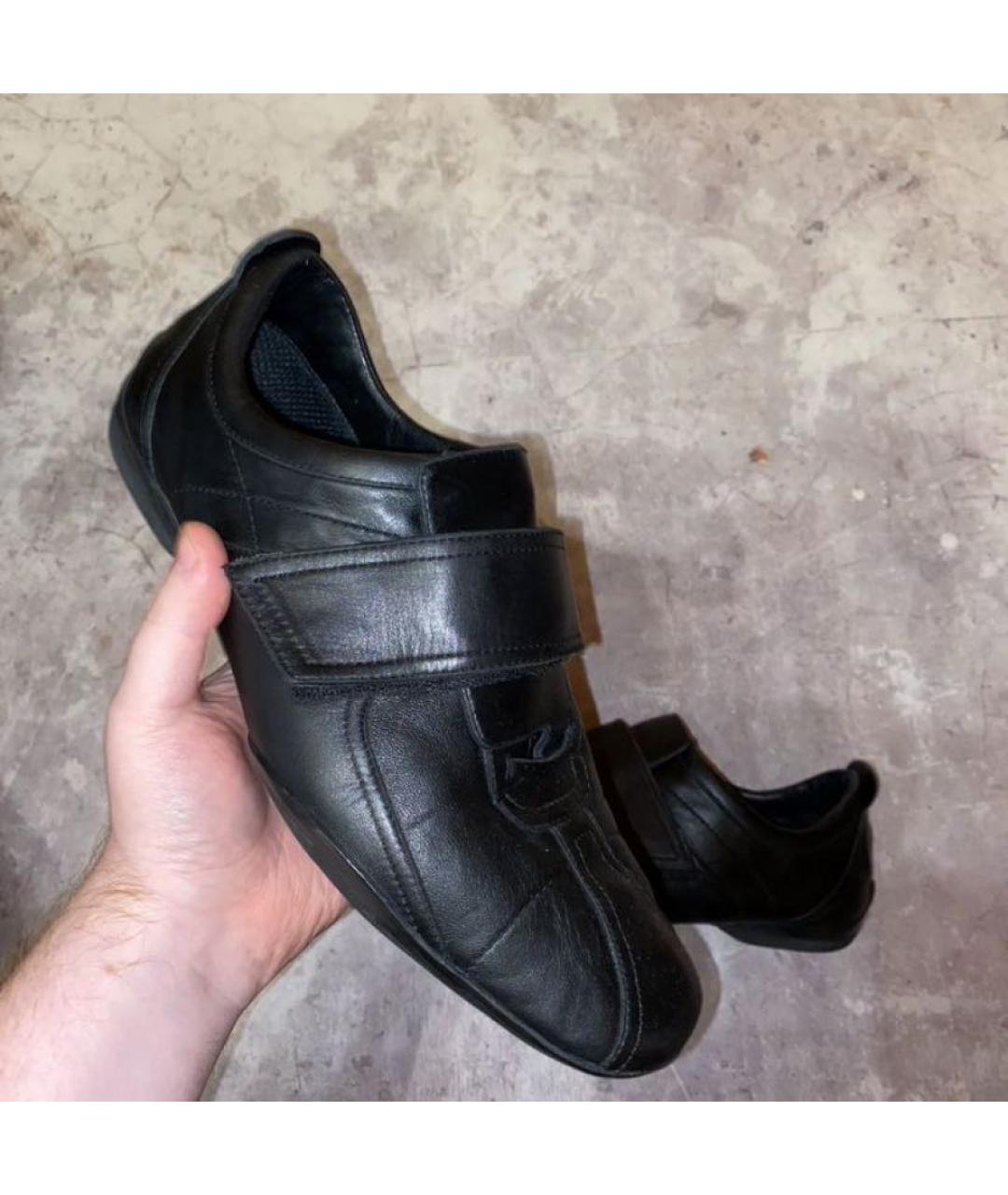 GUCCI Черные кожаные низкие кроссовки / кеды, фото 2