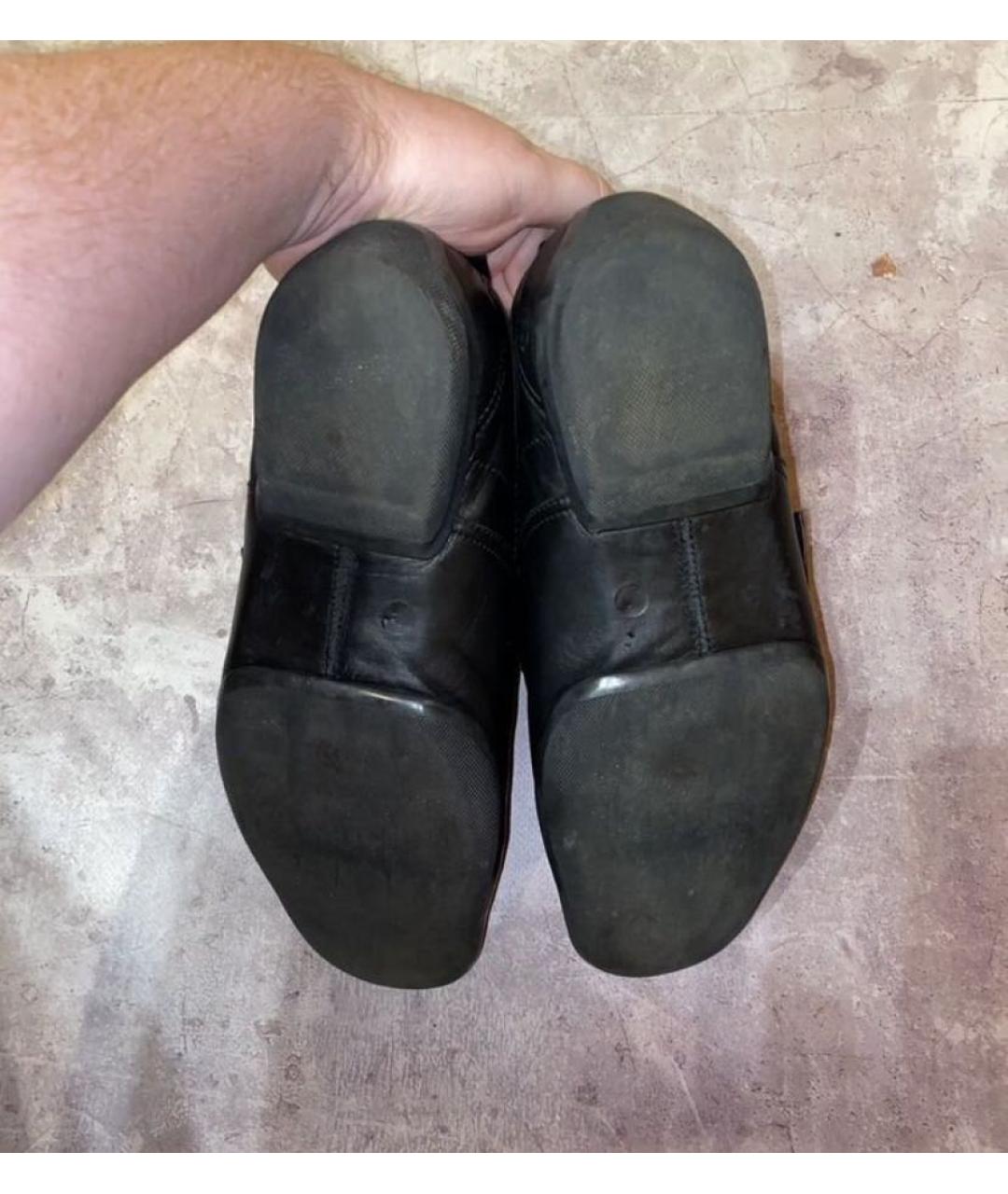 GUCCI Черные кожаные низкие кроссовки / кеды, фото 7