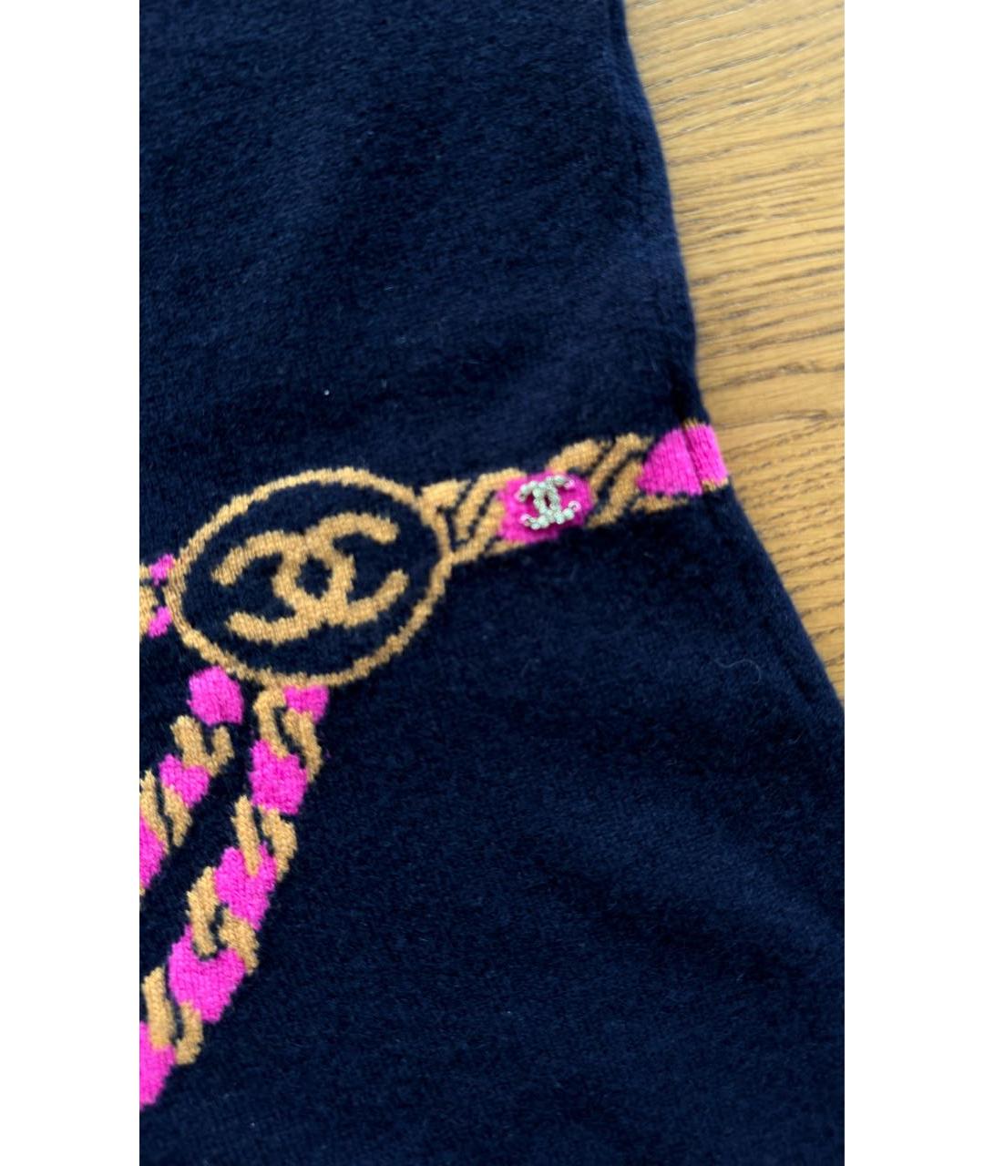 CHANEL Темно-синее кашемировое коктейльное платье, фото 4