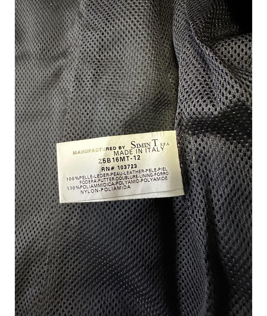 ARMANI JEANS Черная кожаная куртка, фото 4