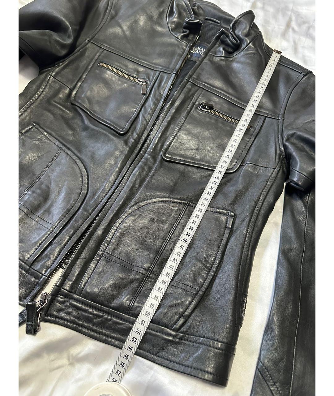 ARMANI JEANS Черная кожаная куртка, фото 7