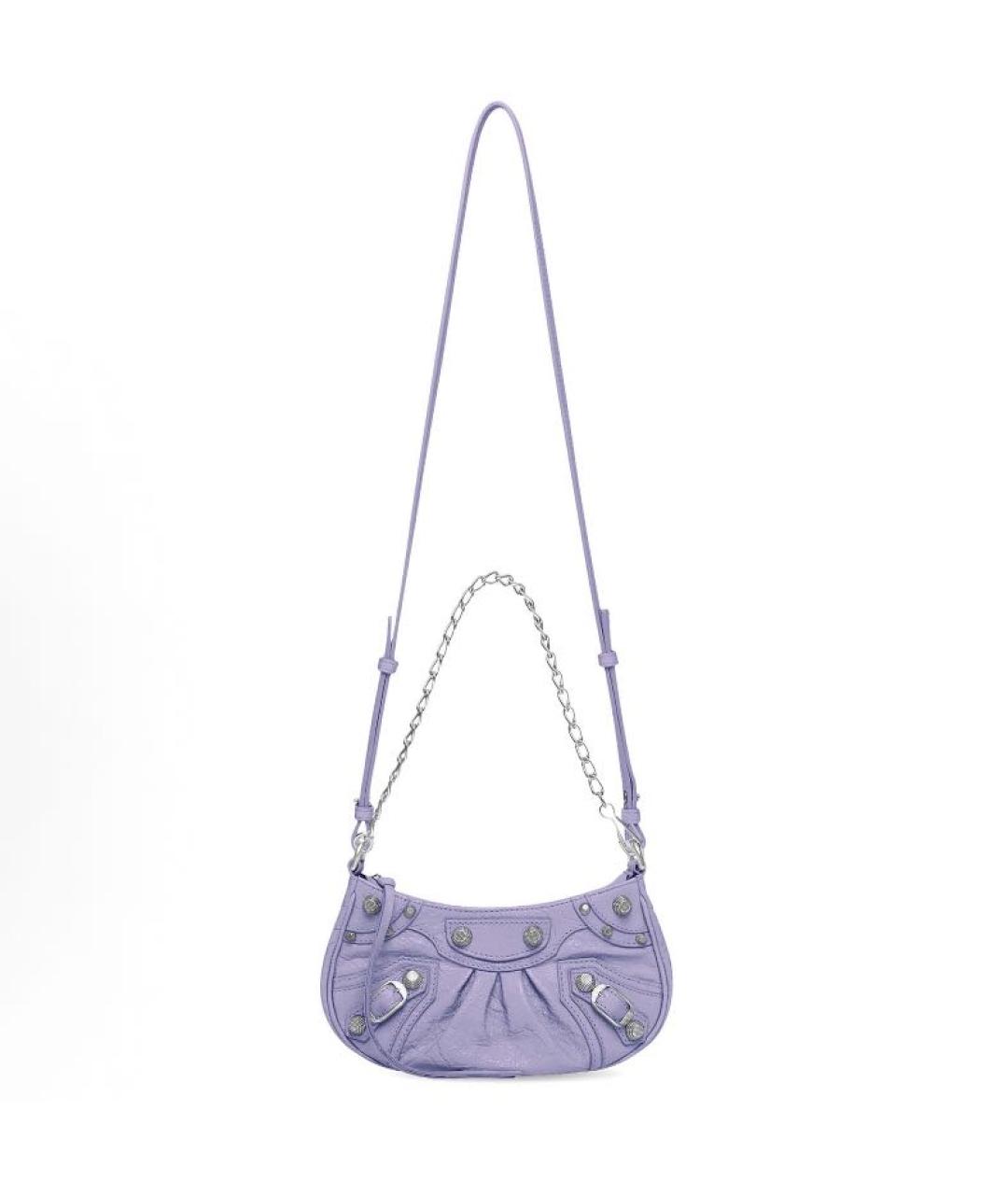 BALENCIAGA Фиолетовая кожаная сумка через плечо, фото 2