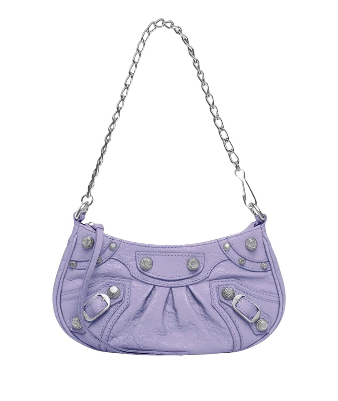 BALENCIAGA Фиолетовая кожаная сумка через плечо, фото 1