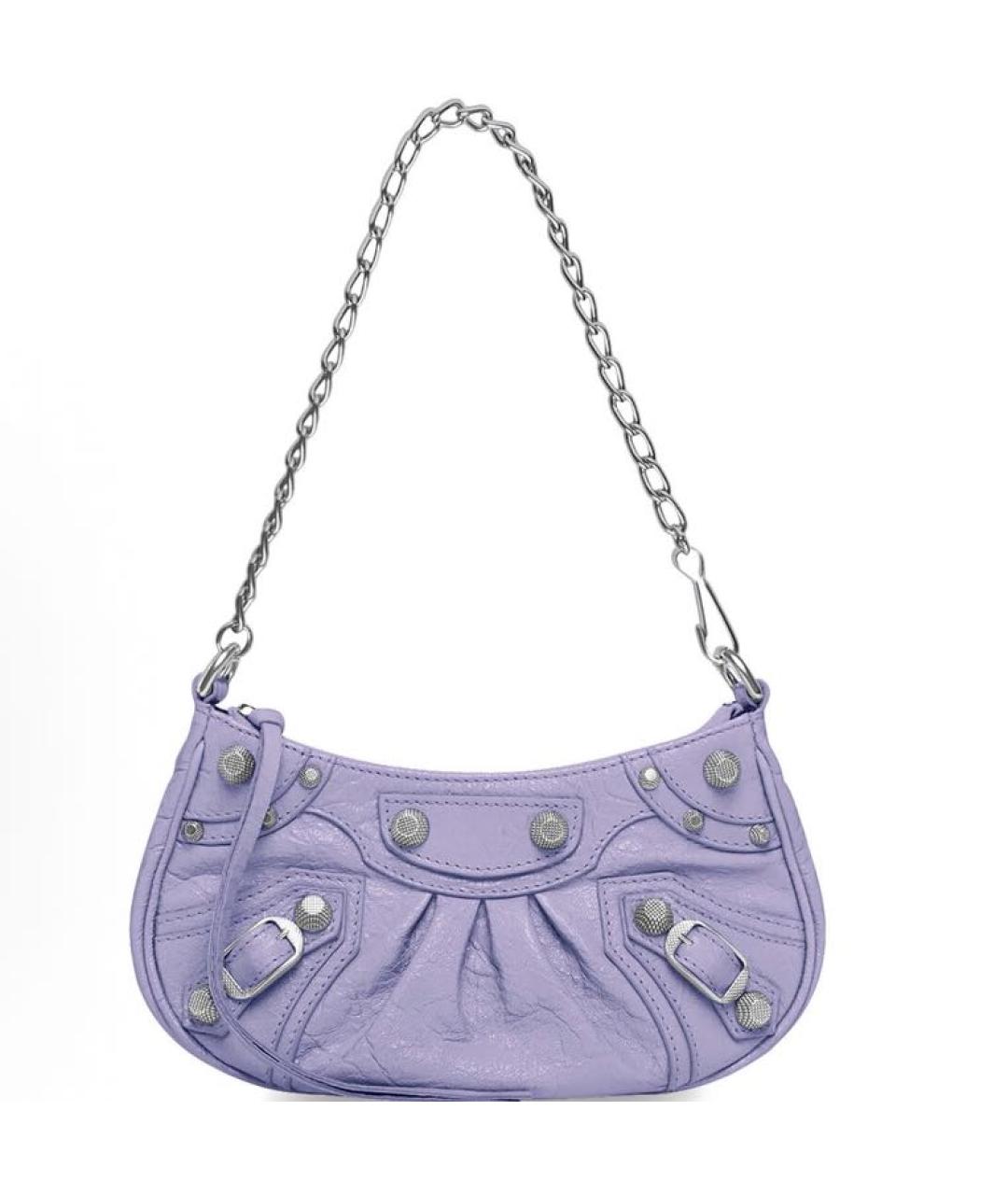 BALENCIAGA Фиолетовая кожаная сумка через плечо, фото 5