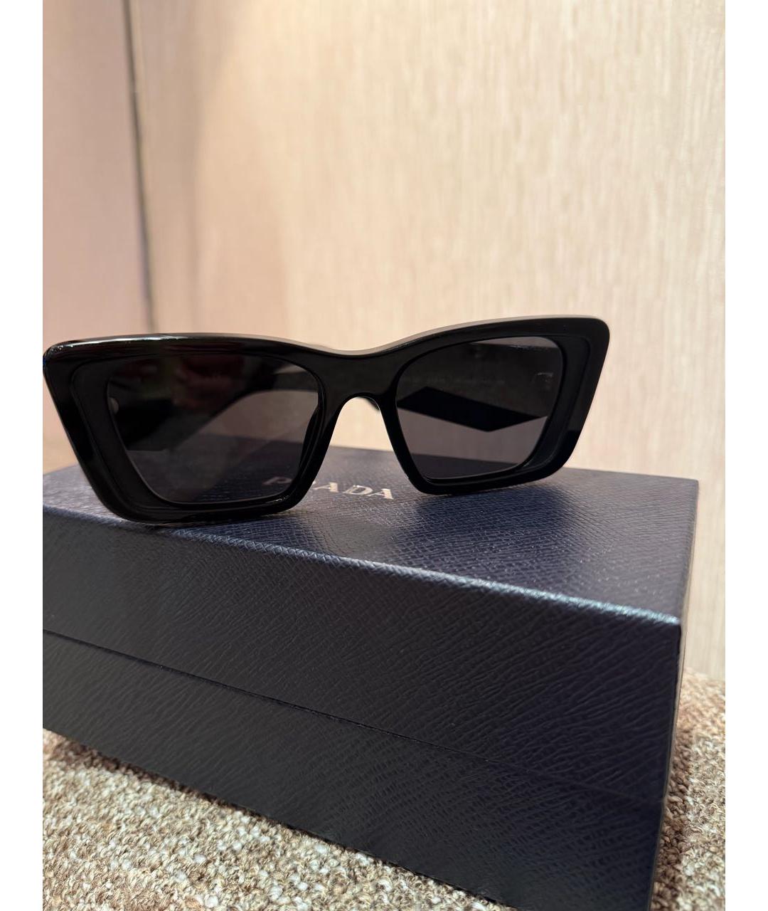 PRADA Черные пластиковые солнцезащитные очки, фото 7