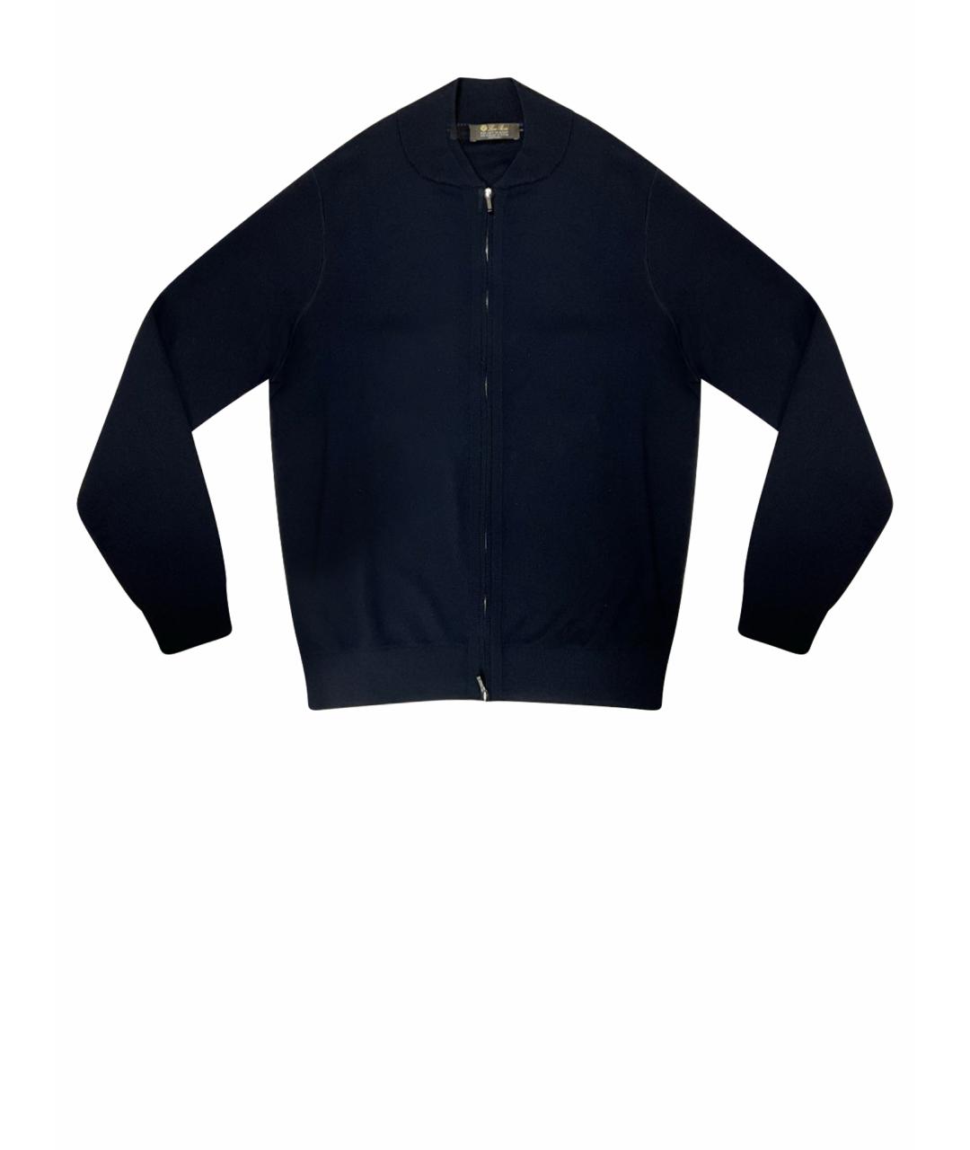 LORO PIANA Синий шерстяной кардиган, фото 1