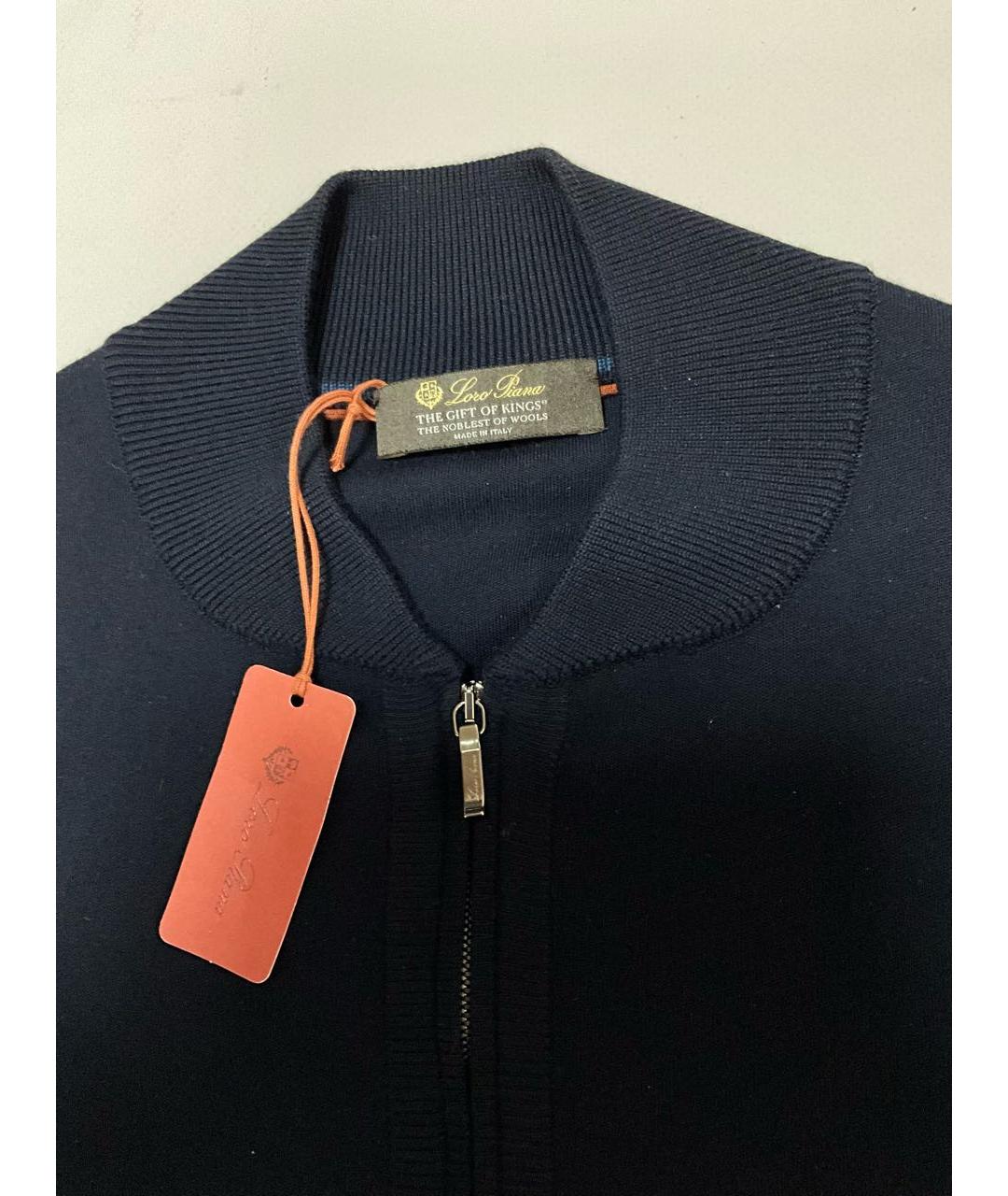 LORO PIANA Синий шерстяной кардиган, фото 2