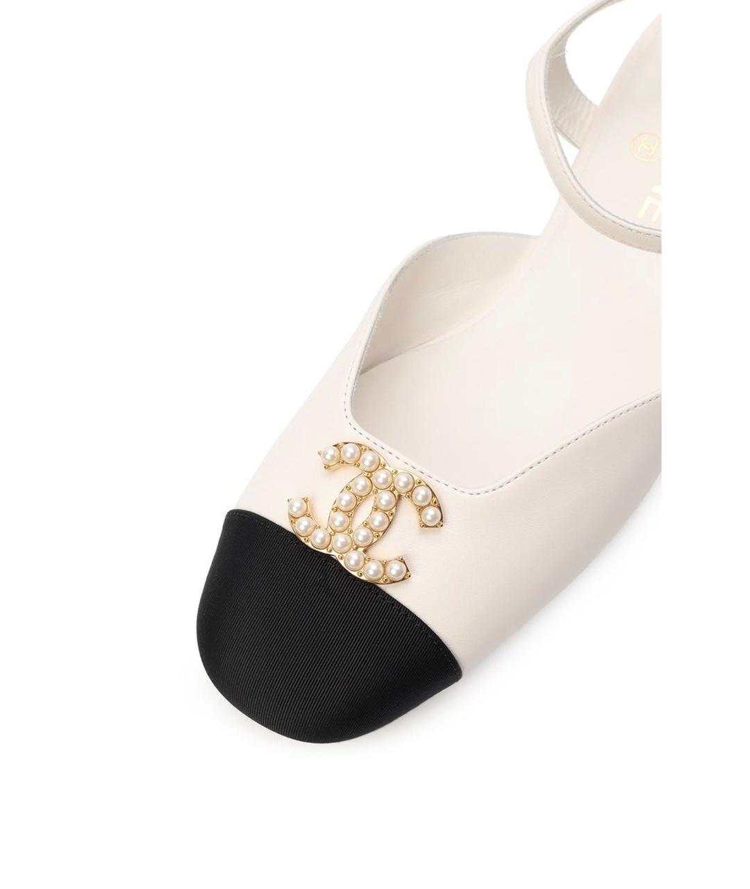 CHANEL Белые кожаные балетки, фото 5