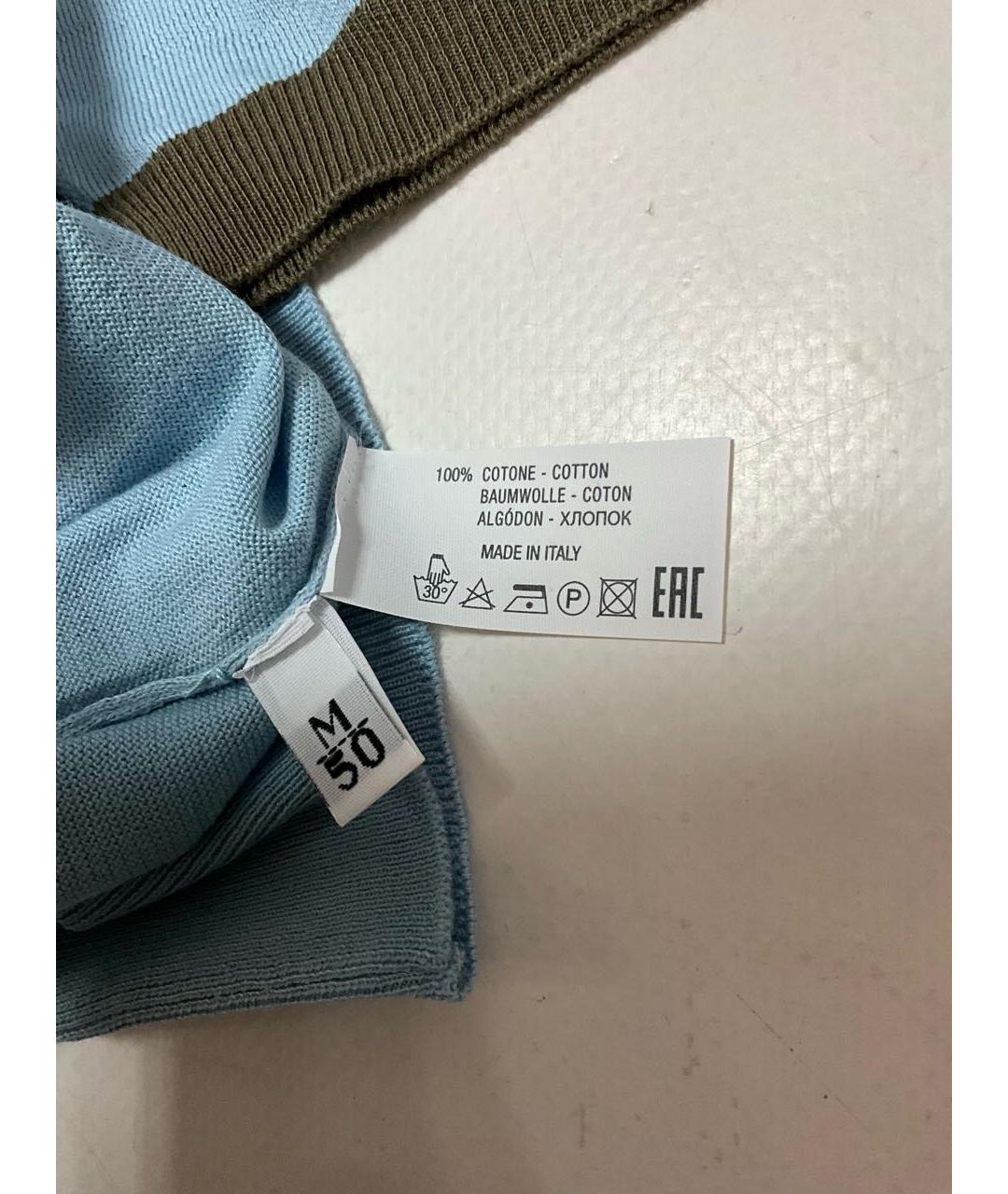 LORO PIANA Голубое хлопковое поло с коротким рукавом, фото 7