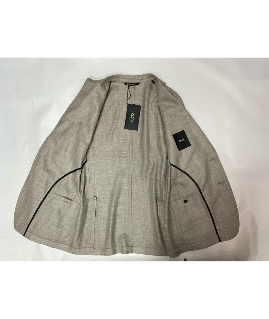 ZILLI Бежевый шерстяной пиджак, фото 5