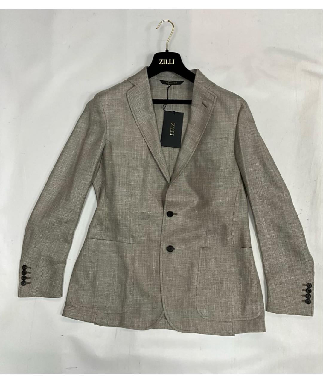 ZILLI Бежевый шерстяной пиджак, фото 9